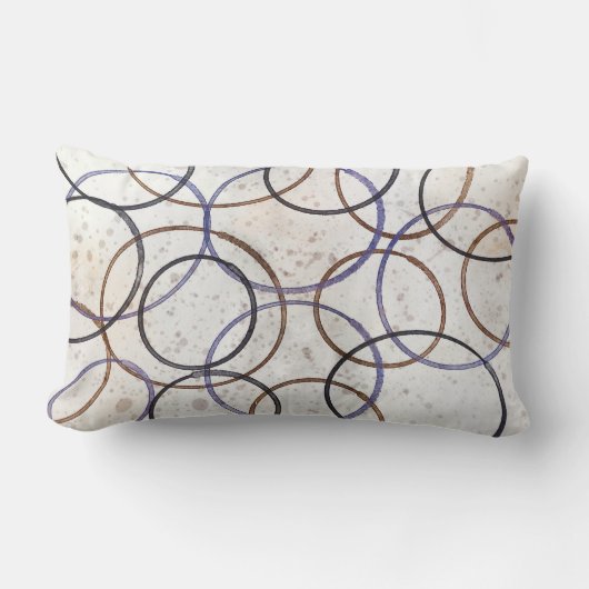モダン抽象芸術水彩アートサークルデザイン ランバークッション (正面)