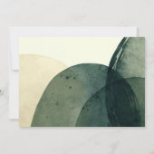 モダン抽象芸術水彩オリーブグリ結婚ーン セーブザデート (裏面)