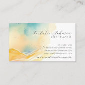 モダン抽象芸術水彩ビーチ&砂スクリプト 名刺 (裏面)