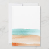 モダン抽象芸術水彩海ビーチ結婚式 招待状 (裏面)
