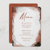 モダン抽象芸術水彩燃えたオレンジ結婚色 メニュー (正面/裏面)