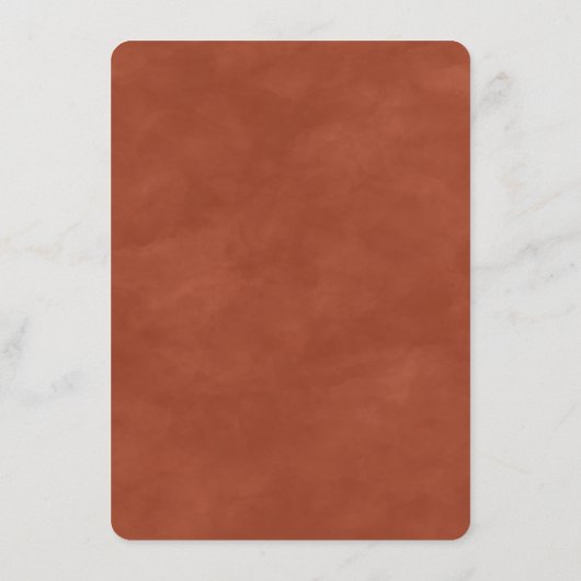 モダン抽象芸術水彩燃えたオレンジ結婚色 メニュー (裏面)