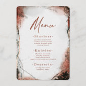 モダン抽象芸術水彩燃えたオレンジ結婚色 メニュー (正面)