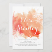 モダン抽象芸術水彩珊瑚礁結婚群 招待状 (正面)