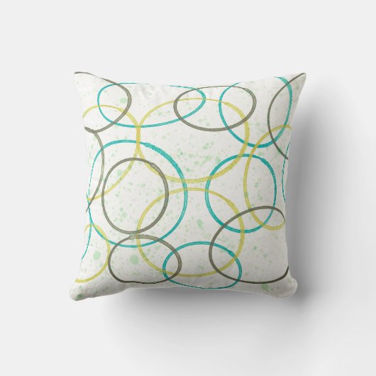 モダン抽象芸術水彩画色彩の鮮やかデザイン クッション (裏面)