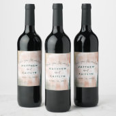 モダン抽象芸術水彩秋の結婚式有難う ワインラベル (ボトル)