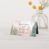 モダン抽象芸術水彩秋ボホ結婚の座席 プレイスカード (裏面)