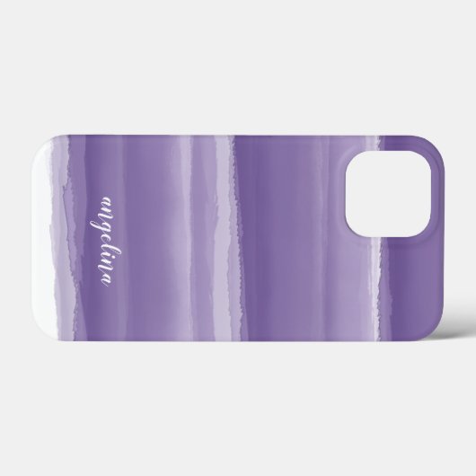 モダン抽象芸術水彩紫スクリプト名 Case-Mate iPhoneケース (裏面 (横))