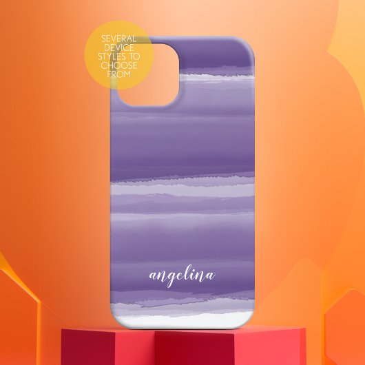 モダン抽象芸術水彩紫スクリプト名 Case-Mate iPhoneケース