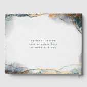 モダン抽象芸術水彩緑と金ゴールド結婚ズ ゲストブック (裏面)