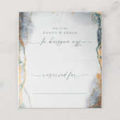 モダン抽象芸術水彩緑と金ゴールド結婚ズ プレイスカード (外部開封)