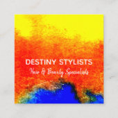 モダン抽象芸術水彩花仲人 スクエア名刺 (正面)