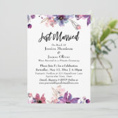モダン抽象芸術水彩花模様たった今結婚しました 招待状 (スタンド正面)
