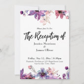 モダン抽象芸術水彩花模様披露宴 招待状 (正面)