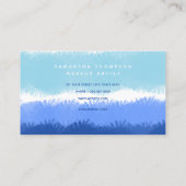 モダン抽象芸術水彩青ビジネスメイクアップ 名刺 (裏面)