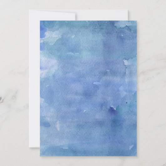 モダン抽象芸術水彩青卒業パーティー 招待状 (裏面)