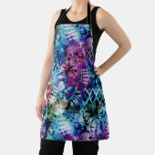 モダン抽象芸術水彩青白絞り染め エプロン (インサイチュ)