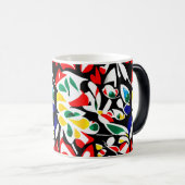 モダン抽象芸術水滴 | 幾何鮮やか モーフィングマグカップ (正面右)