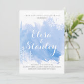 モダン抽象芸術水色の青いカップルがシャワーを浴びる 招待状 (スタンド正面)