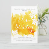 モダン抽象芸術水色イエローカップルのシャワー 招待状 (スタンド正面)