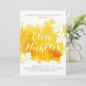モダン抽象芸術水色イエローブライダルシャワー 招待状 (スタンド正面)