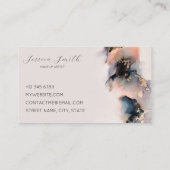 モダン抽象芸術水色インク名刺 名刺 (裏面)