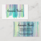 モダン抽象芸術水色カラフルカスタム 名刺 (正面/裏面)