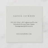 モダン抽象芸術水色パーソナルスタイリスト スクエア名刺 (裏面)