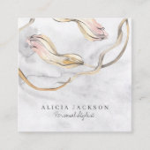 モダン抽象芸術水色パーソナルスタイリスト スクエア名刺 (正面)