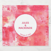 モダン抽象芸術水色ピンク結婚ズ ビールラベル (シングルラベル)