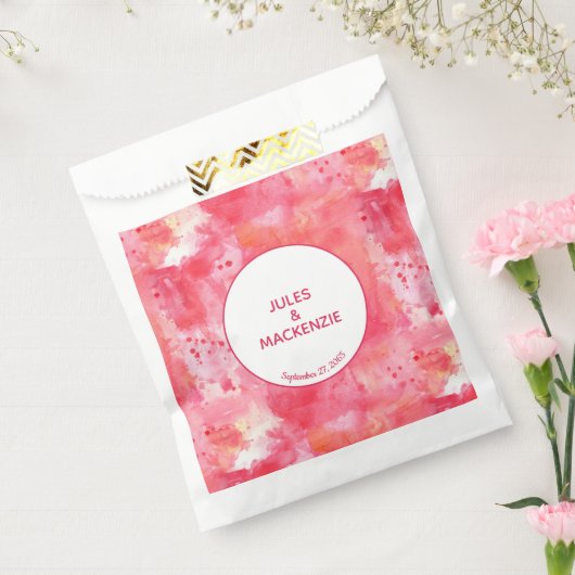 モダン抽象芸術水色ピンク結婚ズ フェイバーバッグ (封をした状態)