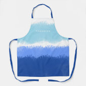 モダン抽象芸術水色ブルートーン名前をカスタムする エプロン (正面)