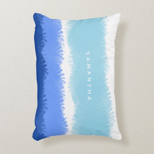 モダン抽象芸術水色ブルートーン アクセントクッション (正面(垂直))