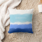 モダン抽象芸術水色ブルートーン クッション (ブランケット)