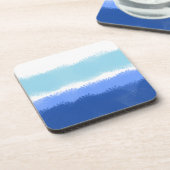 モダン抽象芸術水色ブルートーン コースター (左側)