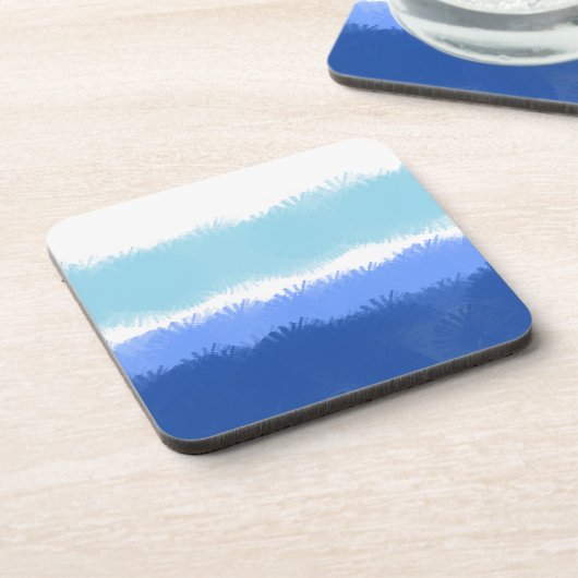 モダン抽象芸術水色ブルートーン コースター (左側)