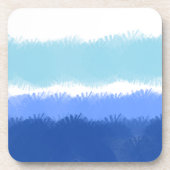 モダン抽象芸術水色ブルートーン コースター (正面)