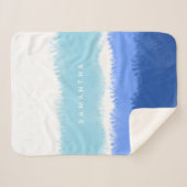 モダン抽象芸術水色ブルートーン シェルパブランケット (正面(横))