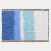 モダン抽象芸術水色ブルートーン スローブランケット (正面)