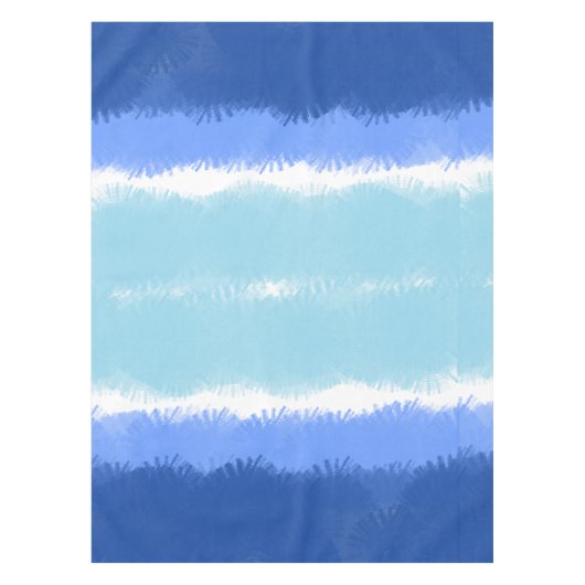 モダン抽象芸術水色ブルートーン テーブルクロス (正面)