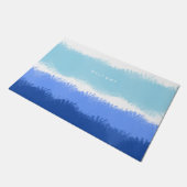 モダン抽象芸術水色ブルートーン ドアマット (アングル)