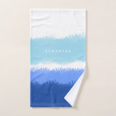 モダン抽象芸術水色ブルートーン バスタオルセット (ハンドタオル)