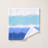 モダン抽象芸術水色ブルートーン バスタオルセット (ウォッシュタオル)