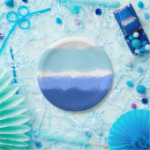 モダン抽象芸術水色ブルートーン ペーパープレート (パーティー)