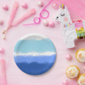 モダン抽象芸術水色ブルートーン ペーパープレート (パーティー)