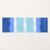 モダン抽象芸術水色ブルートーン ヨガマット (正面(横))