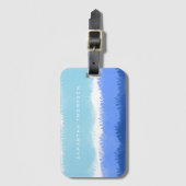 モダン抽象芸術水色ブルートーン ラゲッジタグ (正面縦)