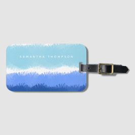 モダン抽象芸術水色ブルートーン ラゲッジタグ