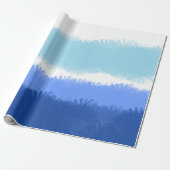 モダン抽象芸術水色ブルートーン ラッピングペーパー (アンロールド)