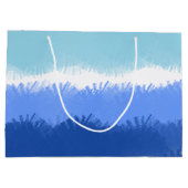 モダン抽象芸術水色ブルートーン ラージペーパーバッグ (裏面)